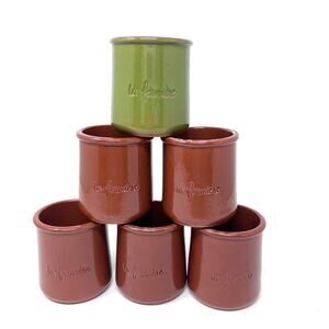 La Fermiere Yogurt Pots Olive Green Espresso Brown Limited Fall 2025 Lot of 6